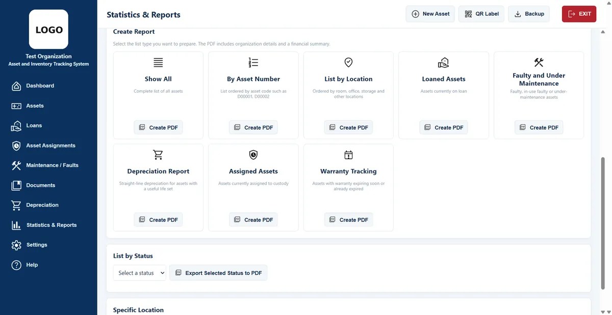 Create report options in Statistics and Reports